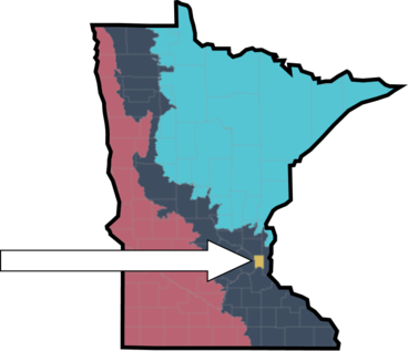 Map of Minnesota with Ramsey County highlighted