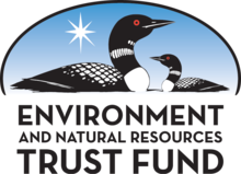 Logo for ENRTF with loons and north star